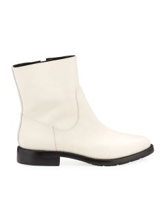 Carrano Liz Smooth Leather Zip Booties - Off White