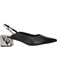 Carrano Heidi Leather Slingback Pump - Black/Python Heel