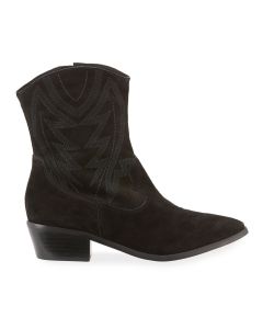 Bruno Menegatti Dakota Leather Suede Western Boots - Black
