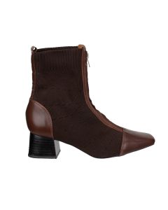 Bruno Menegatti Leather/Knit Boot - Brown