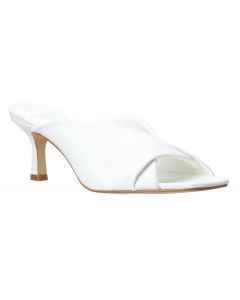 Carrano Sage Slide Leather Sandal-White