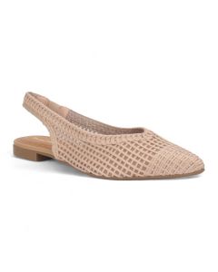 Bruno Menegatti Sandra Crochet Flat Slingbacks - Rose Quartz