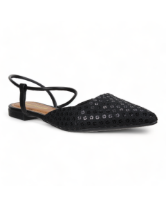 Bruno Menegatti Chantel Embellished Flats - Black