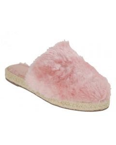 Valentina angie-fluffy closed toe rose flat slippers