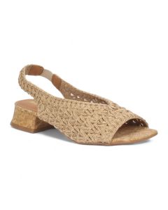 Bruno Menegatti Audra Crochet Woven Slingback - Camel