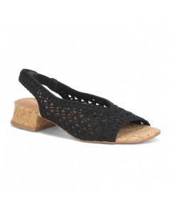 Bruno Menegatti Audra Crochet Woven Slingback - Black