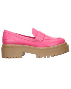 Carrano Isa Leather Tractor Loafer-Lipstick Pink