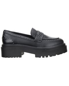 Carrano Bev Leather Platform Loafer-Black