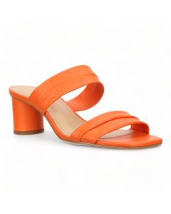 Bruno Menegatti Victoria Leather Slide Sandal - Orange Leather Heel