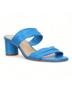 Bruno Menegatti Victoria Leather Slide Sandal - Turquoise Leather Heel