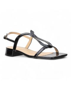 Bruno Menegatti Dina Patent Leather Sandals - Black
