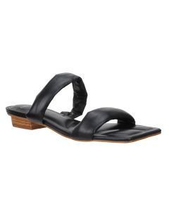 Carrano Phoebe Leather Slide Sandal- Black