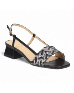 Bruno Menegatti Kimberly Leather Slingback Sandals - Black Carbon