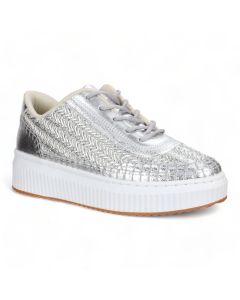 Love Rio Avery Embossed Sneakers - Silver