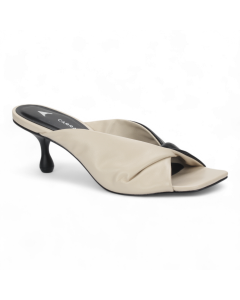 Carrano Elena Leather Slide Mule Sandal - Latte Black