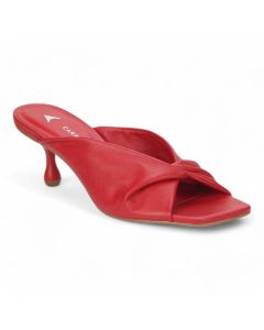 Carrano Elena Leather Slide Mule Sandal - Red