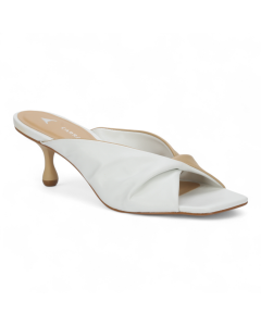 Carrano Elena Leather Slide Mule Sandal - White Cream